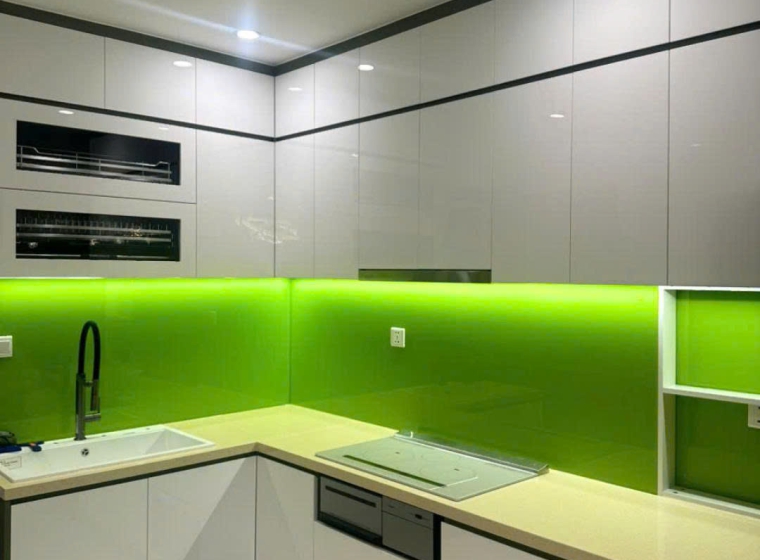 Tủ bếp nhựa chữ L hiện đại AC003