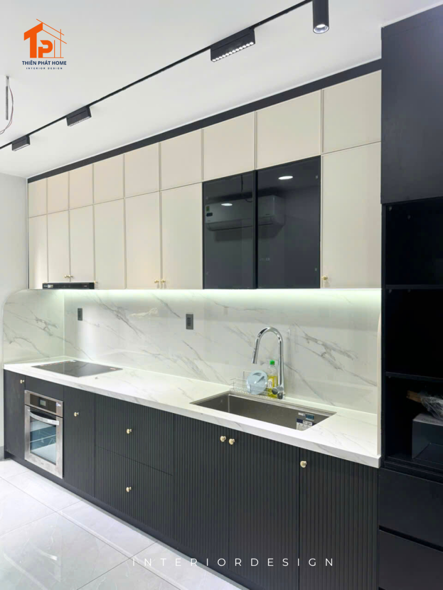 tủ bếp chữ i công trình chị châu