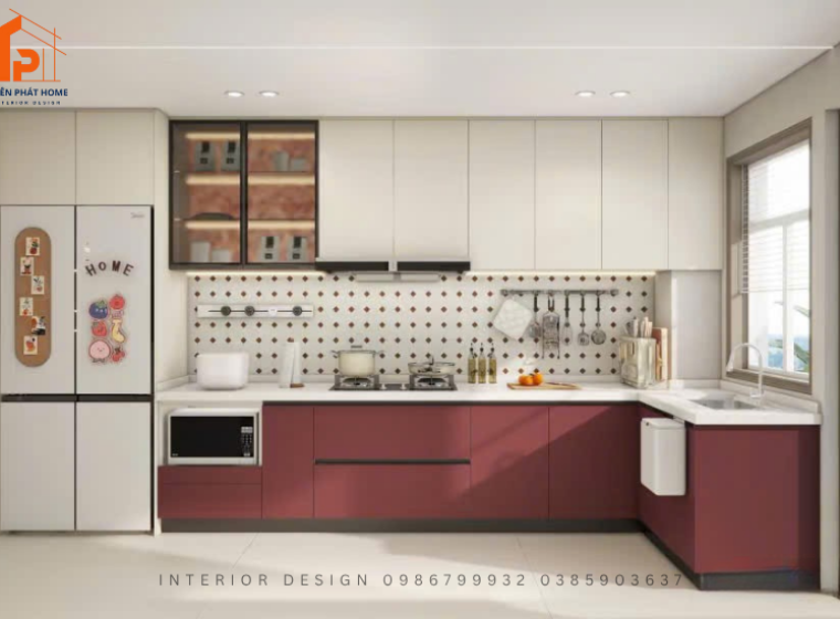 Tủ bếp gỗ MDF phủ Melamine TP02