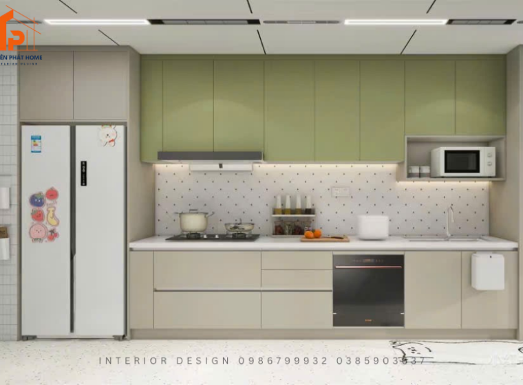 Tủ bếp gỗ phủ Melamine TP001