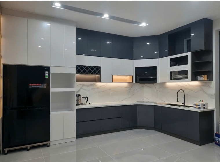 Tủ bếp nhựa PVC cánh Acrylic AC014