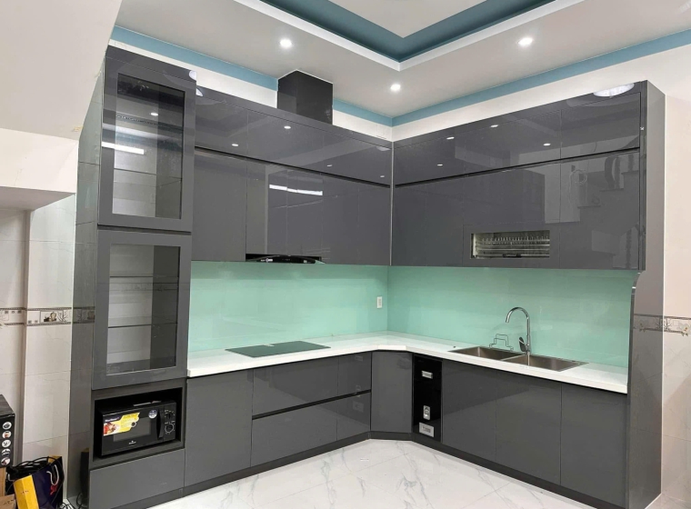 Tủ bếp nhựa PVC cánh Acrylic AC09