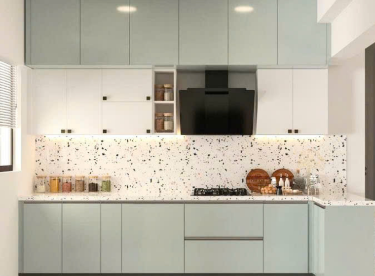 Tủ bếp nhựa PVC cánh Acrylic PA02