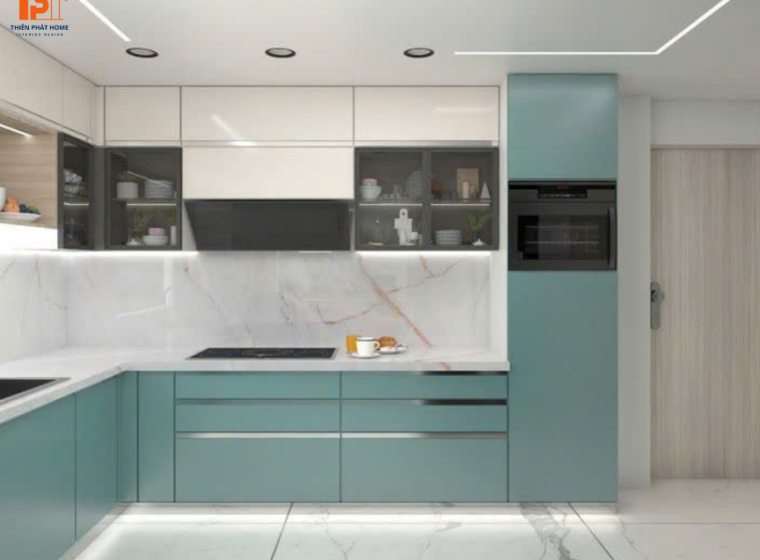 Tủ bếp nhựa PVC cánh Acrylic PA08