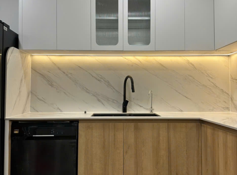 Tủ bếp gỗ MDF phủ Melamine TP09