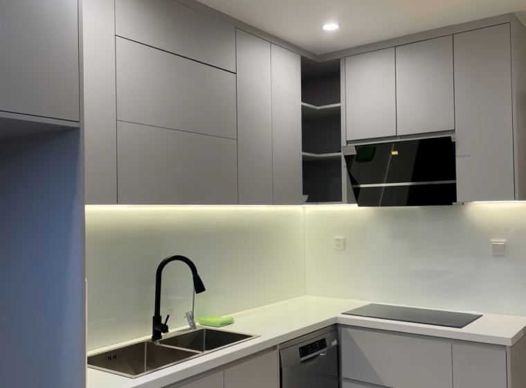 Tủ bếp gỗ MDF phủ Melamine TP08
