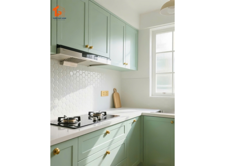 Tủ bếp gỗ MDF phủ Melamine TP06