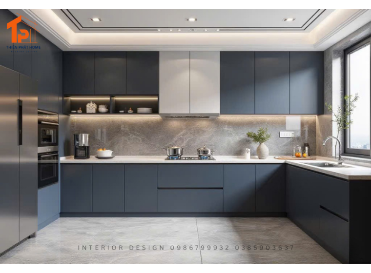 Tủ bếp gỗ MDF phủ Melamine TP04