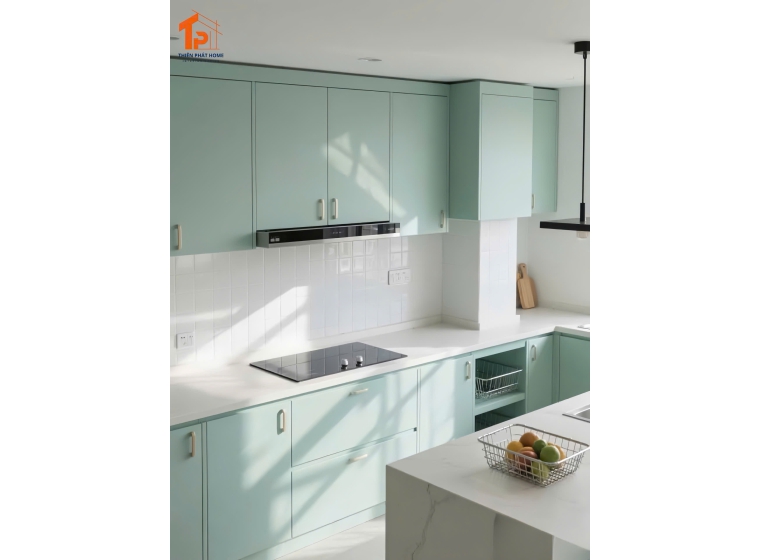 Tủ bếp gỗ MDF phủ Melamine TP06