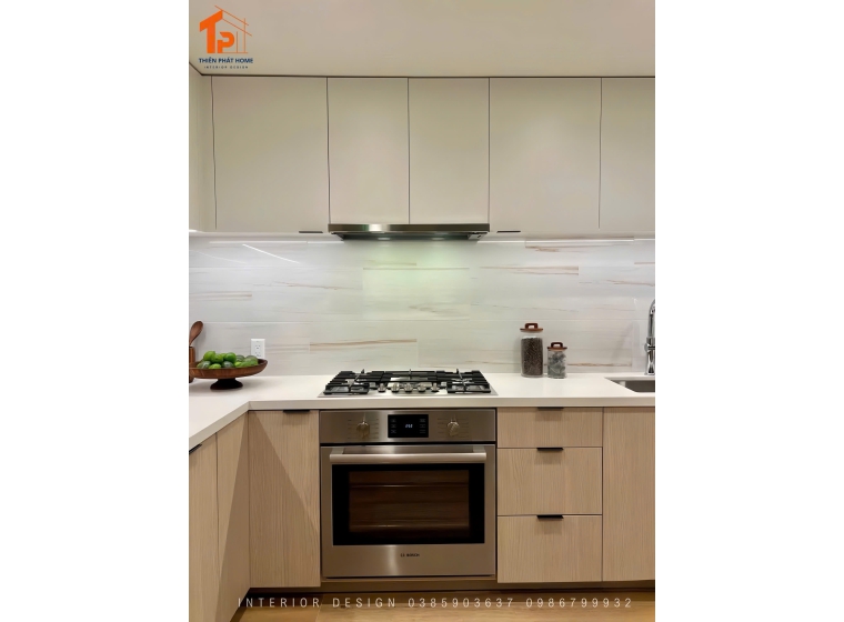 Tủ bếp gỗ MDF phủ Melamine TP05 