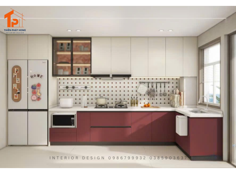 Tủ bếp gỗ MDF phủ Melamine TP02