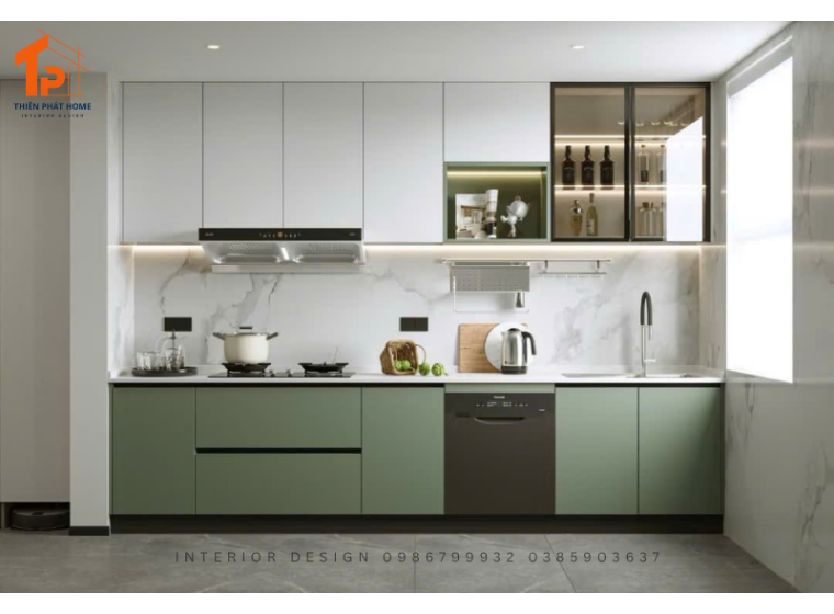Tủ bếp gỗ MDF phủ Melamine TP03