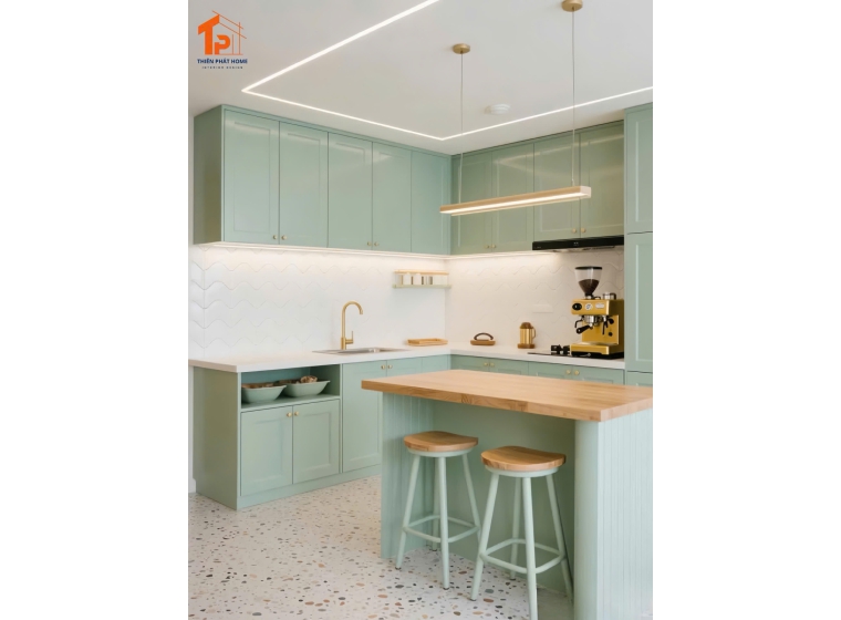 Tủ bếp gỗ MDF phủ Melamine TP06