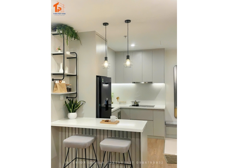 Tủ bếp gỗ MDF phủ Melamine TP010