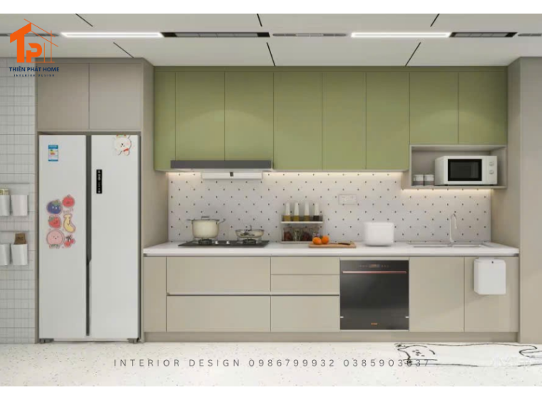 Tủ bếp gỗ phủ Melamine TP001