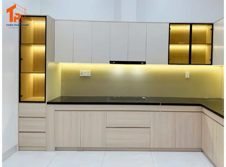 Tủ bếp nhựa Pima cánh Acrylic AC003