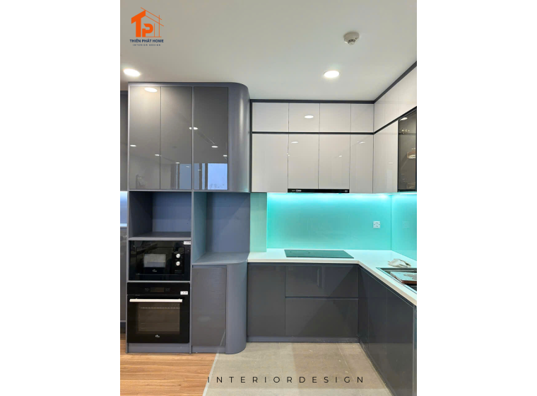 Tủ bếp nhựa Pima cánh phủ Acrylic AC002
