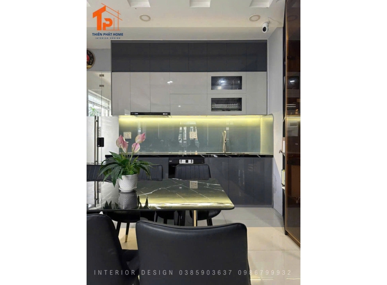 Tủ bếp nhựa Pima cánh Acrylic AC005