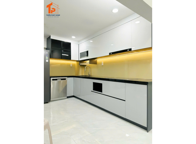 Tủ bếp nhựa Pima cánh Acrylic AC006