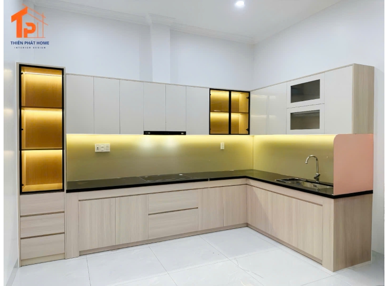 Tủ bếp nhựa Pima cánh Acrylic AC003