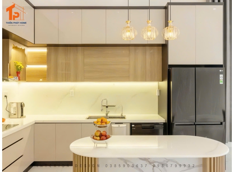 Tủ bếp nhựa Pima cánh phủ Acrylic AC007