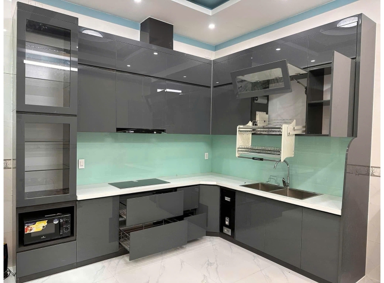 Tủ bếp nhựa PVC cánh Acrylic AC09