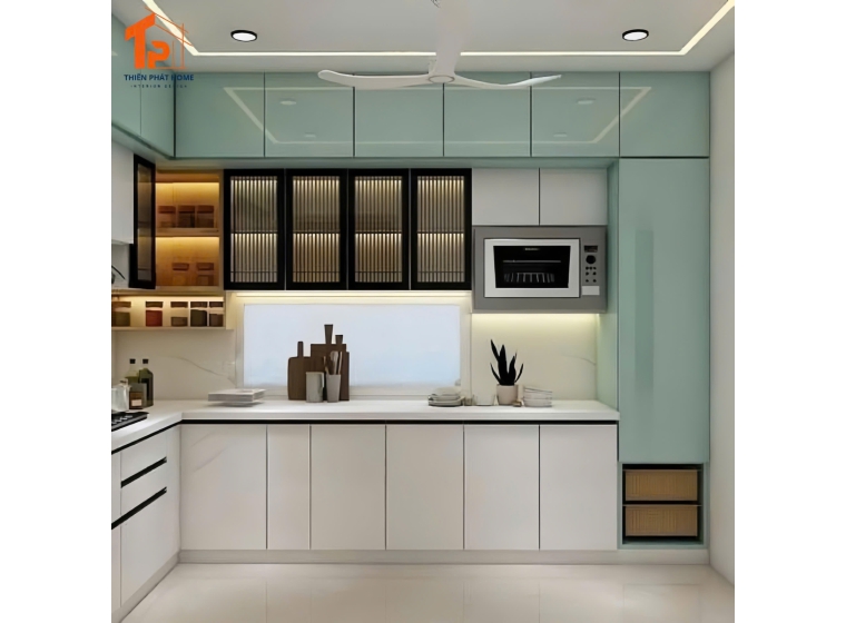 Tủ bếp nhựa PVC cánh Acrylic PA01