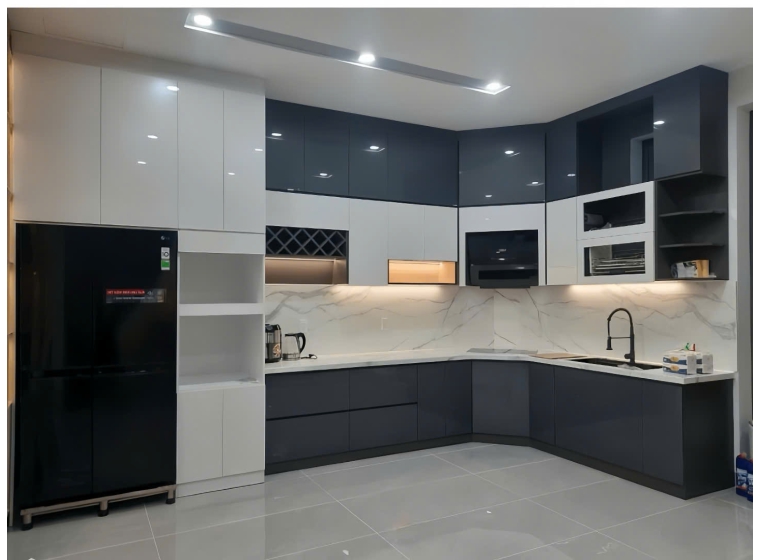 Tủ bếp nhựa PVC cánh Acrylic AC014