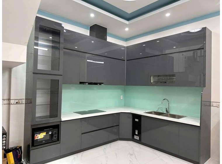 Tủ bếp nhựa PVC cánh Acrylic AC09