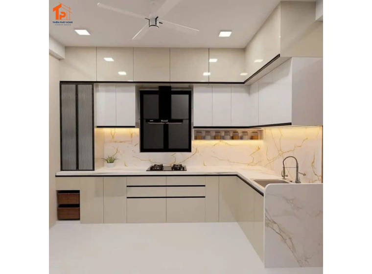 Tủ bếp nhựa PVC cánh Acrylic PA03