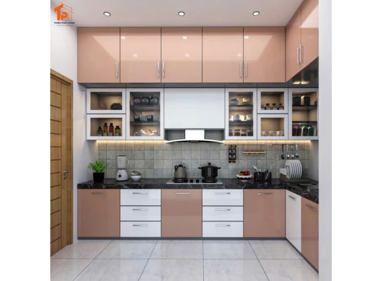 Tủ bếp nhựa PVC cánh Acrylic PA05