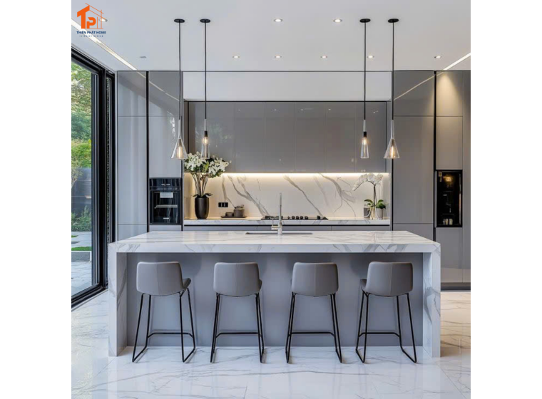 Tủ bếp nhựa PVC cánh Acrylic PA06