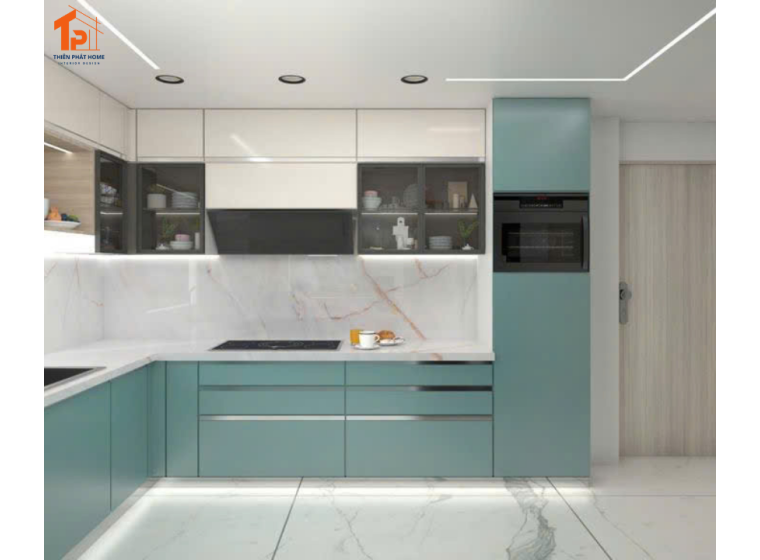 Tủ bếp nhựa PVC cánh Acrylic PA08
