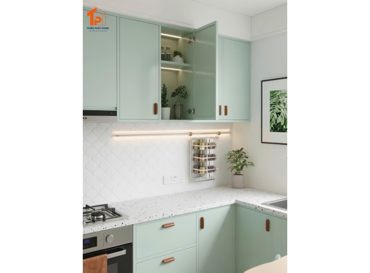 Tủ bếp gỗ MDF phủ Melamine TP06