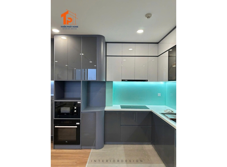 Tủ bếp nhựa Pima cánh phủ Acrylic AC002
