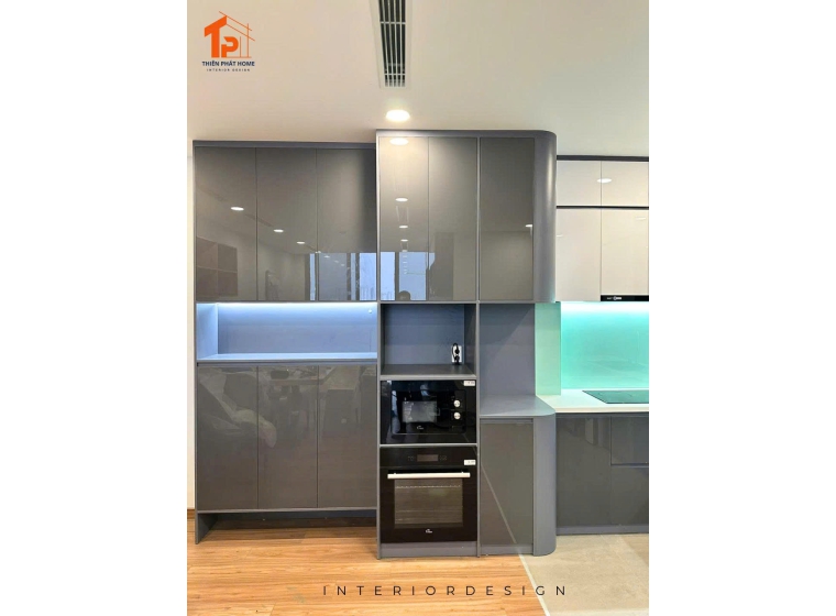 Tủ bếp nhựa Pima cánh phủ Acrylic AC002