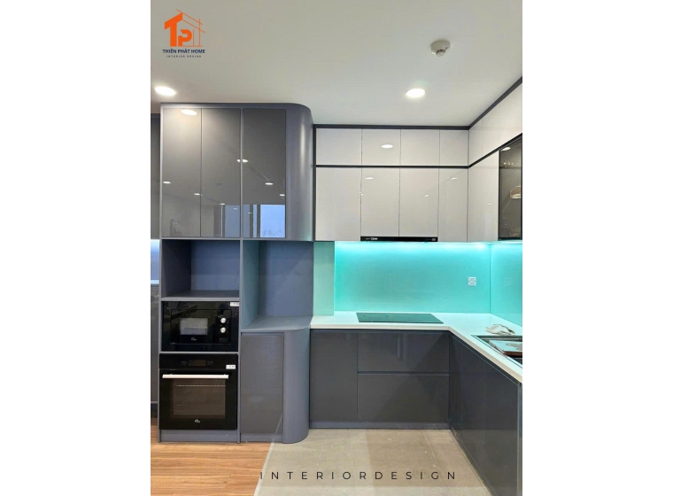 Tủ bếp nhựa Pima cánh phủ Acrylic AC002