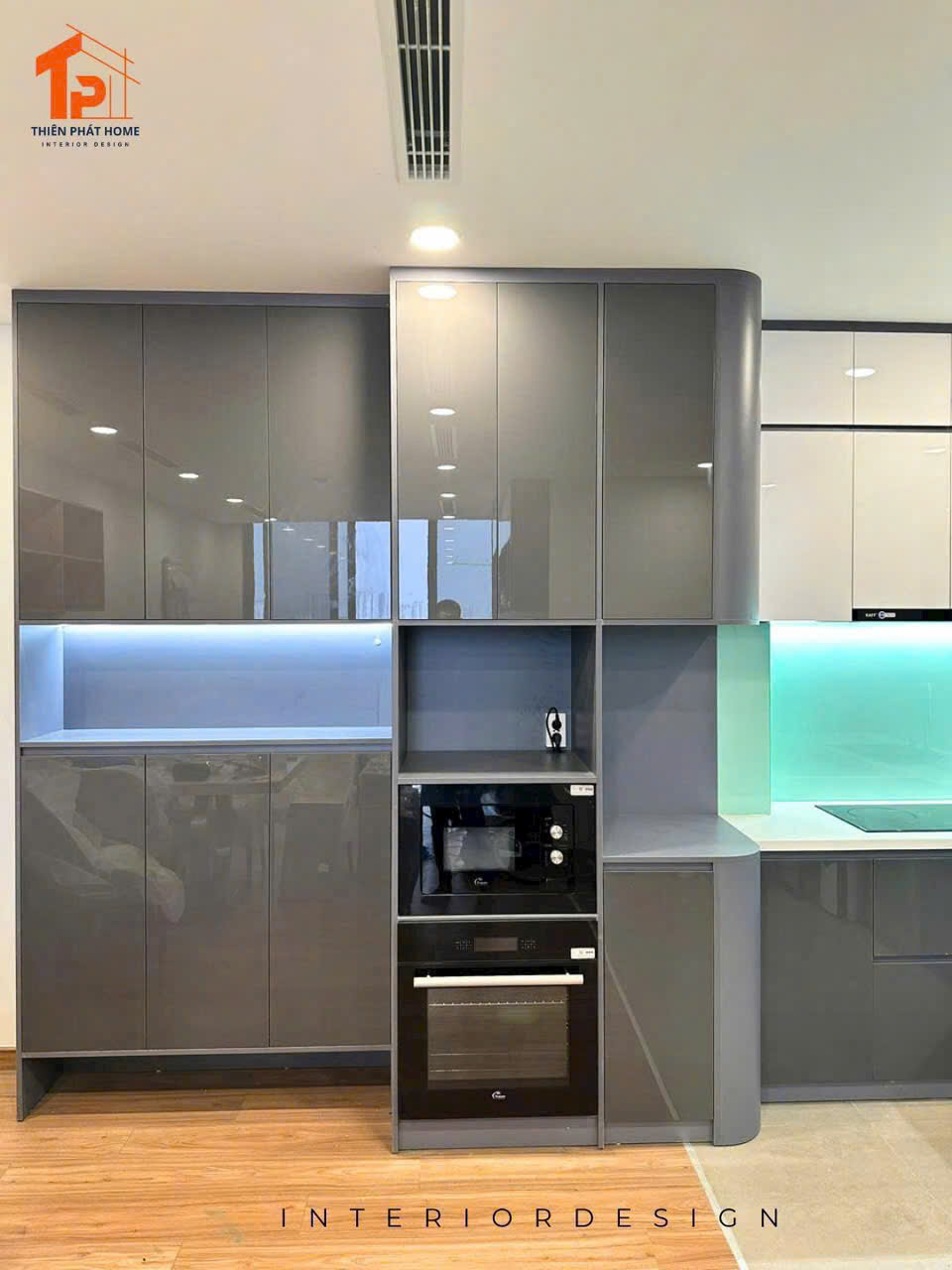Tủ bếp nhựa đặc PVC phủ Acrylic - PVC013 - Ảnh 3