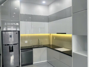 Mẫu tủ bếp nhựa đặc PVC chống nước, chống mối mọt hiệu quả