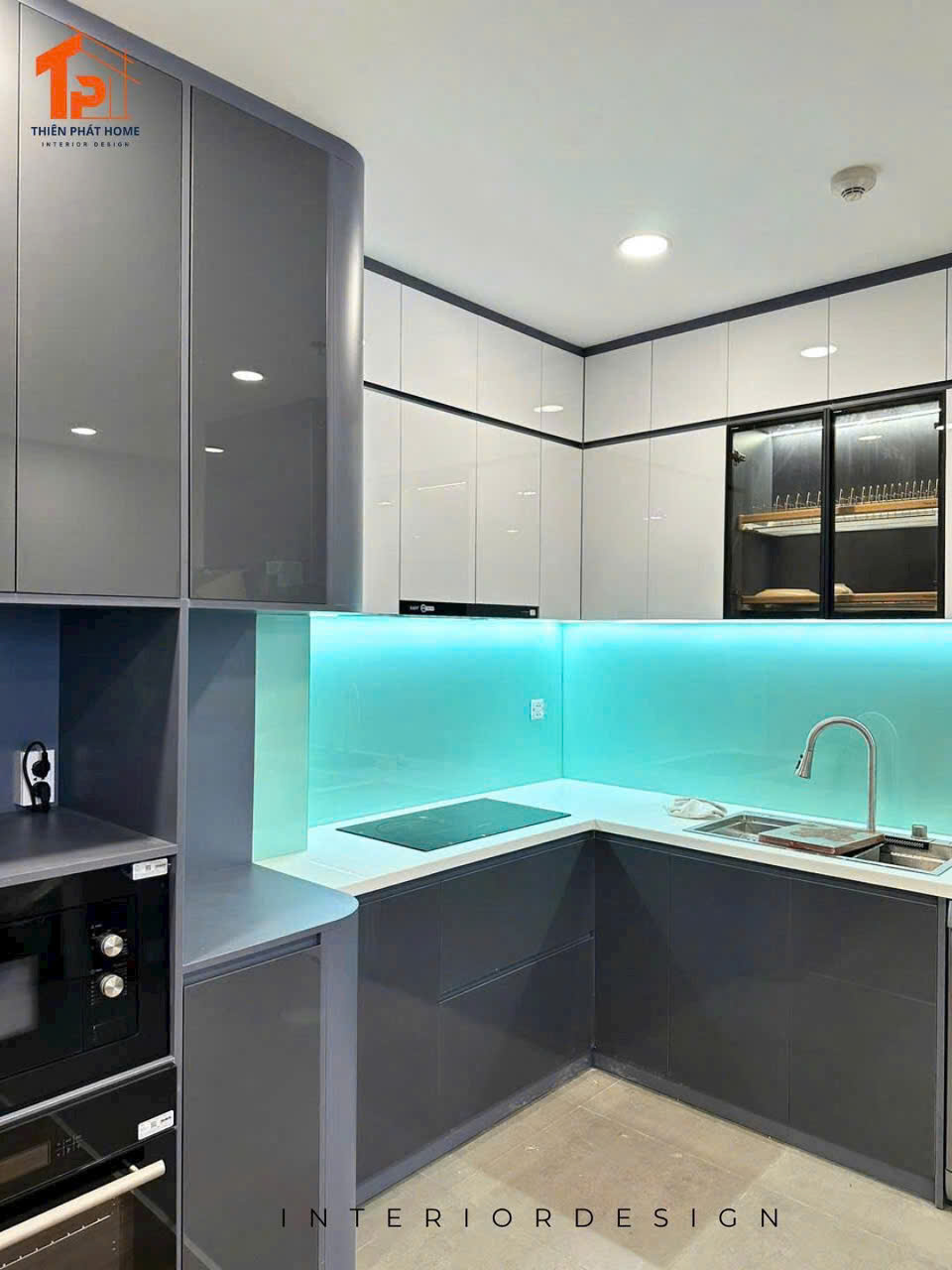 Tủ bếp nhựa đặc PVC phủ Acrylic - PVC013 - Ảnh 5